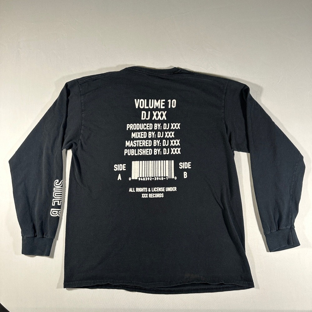 10 Deep XXX Records DJ XXX Long Sleeve Shirt Mens L Black Cotton Graphic Tee USA